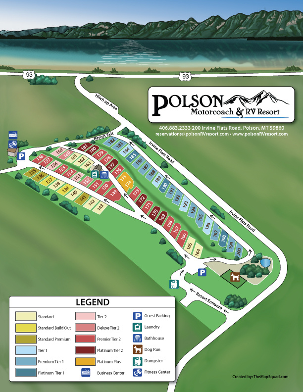 Polson Motorcoach Resort Site Map for Website